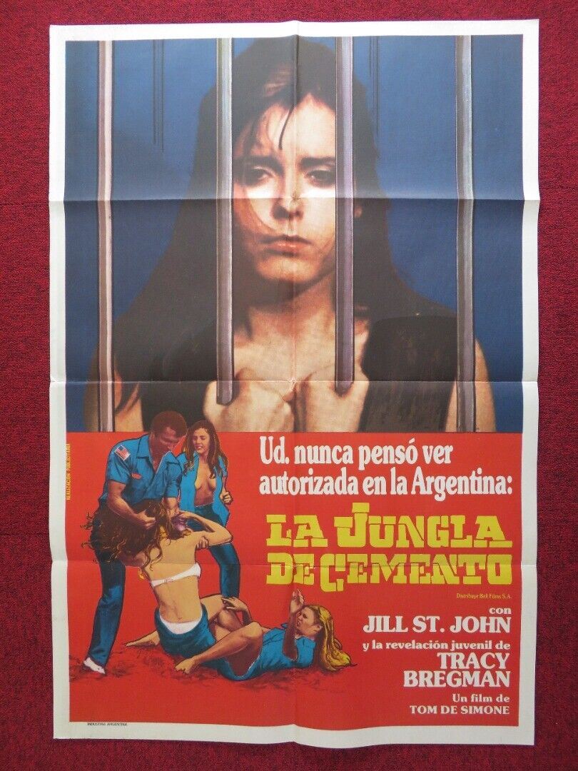 THE CONCRETE JUNGLE FOLDED ARGENTINA ONE SHEET POSTER JILL ST JOHN 1982 - Rendezvous Cinema