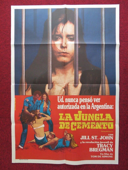 THE CONCRETE JUNGLE FOLDED ARGENTINA ONE SHEET POSTER JILL ST JOHN 1982 - Rendezvous Cinema
