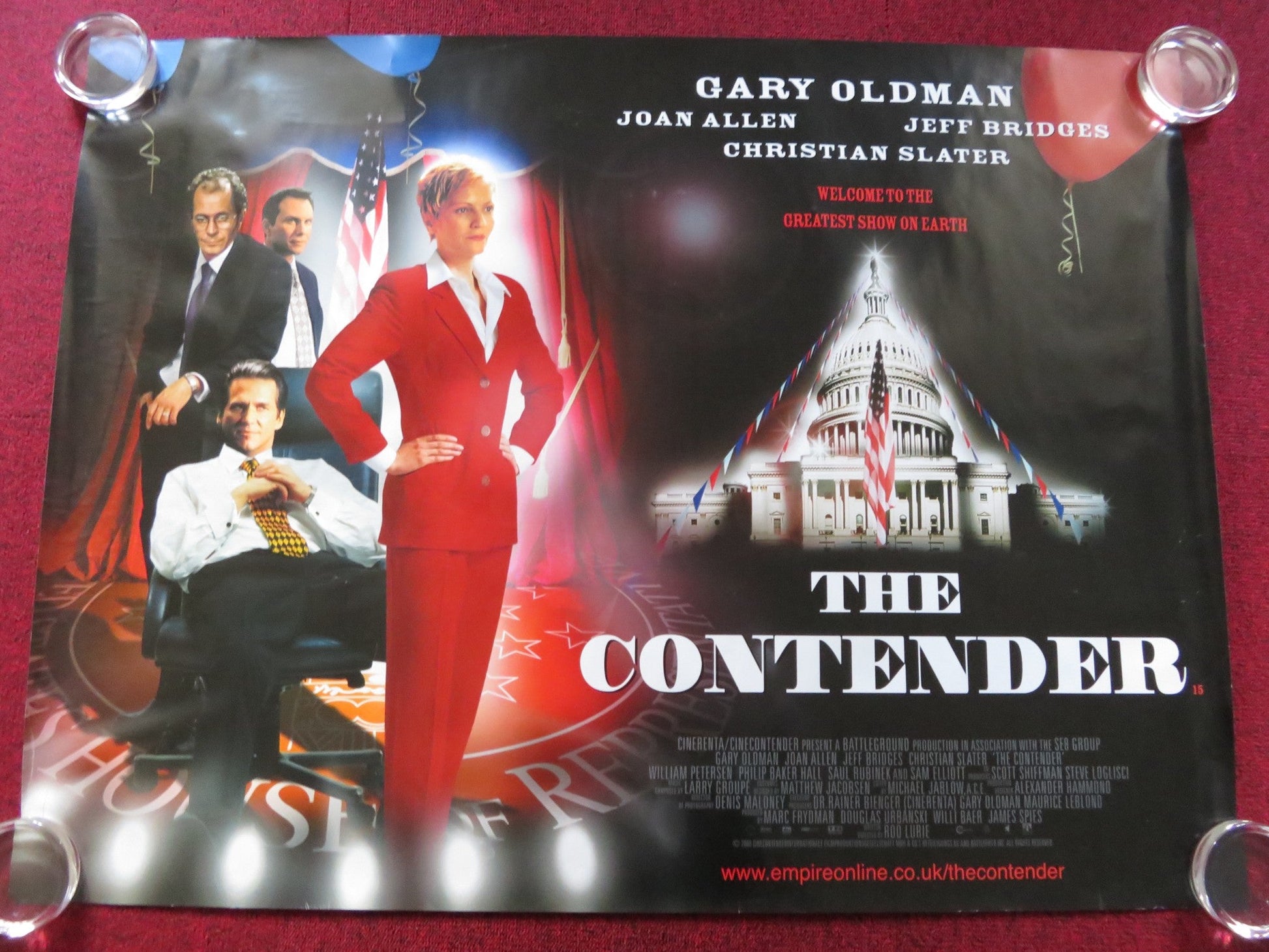 THE CONTENDER UK QUAD (30"x 40") ROLLED POSTER GARY OLDMAN JEFF BRIDGES 2000 Rendezvous Cinema Movie posters