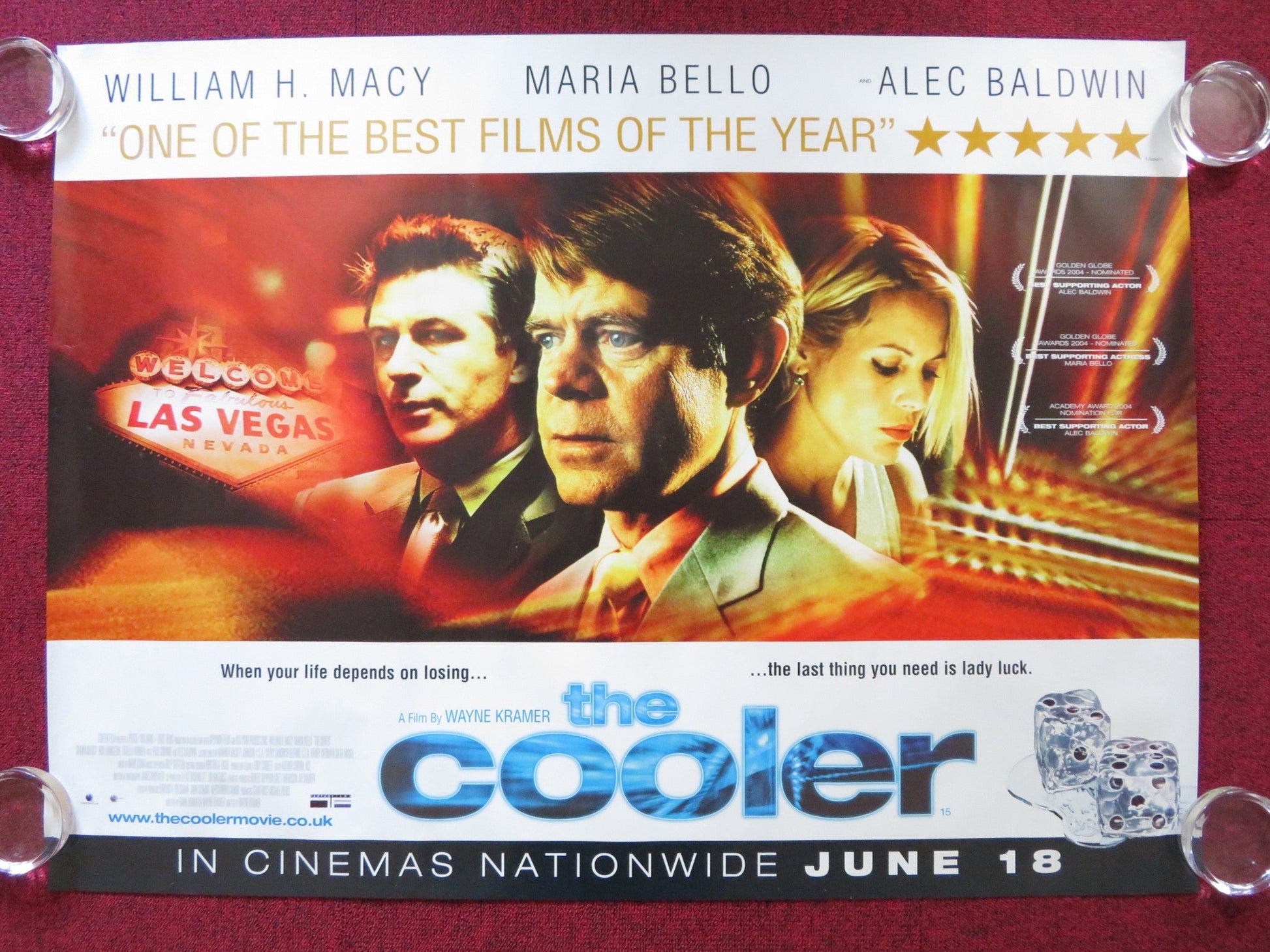 THE COOLER UK QUAD (30"x 40") ROLLED POSTER WILLIAM H. MACY ALEC BALDWIN 2003 Rendezvous Cinema Movie posters
