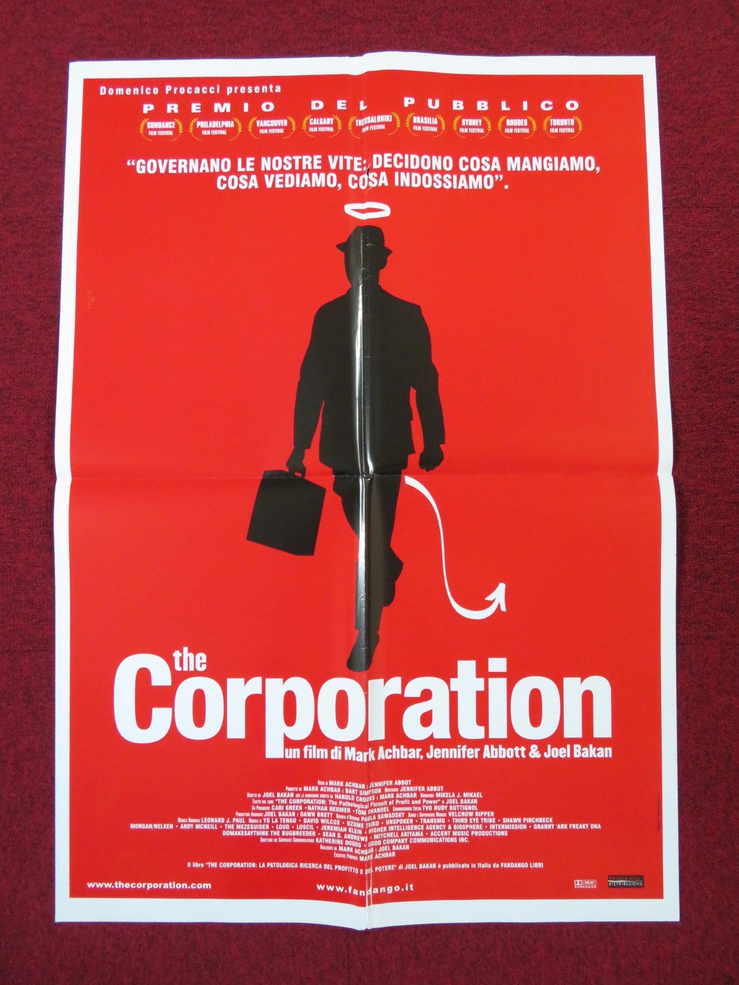 THE CORPORATION ITALIAN FOGLIO POSTER MARK ACHBAR MIKELA JAY 2003 Rendezvous Cinema Movie posters