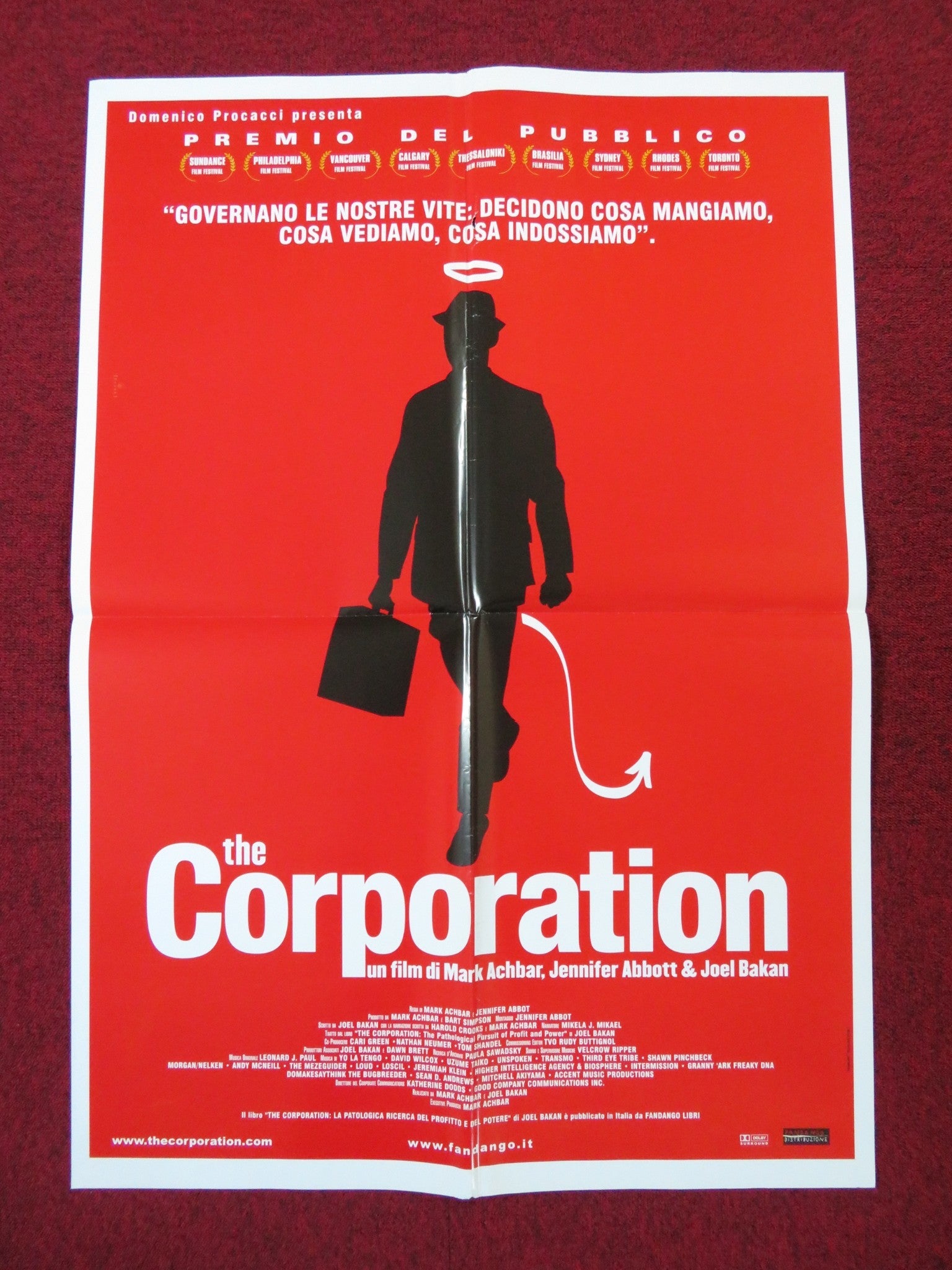 THE CORPORATION ITALIAN FOGLIO POSTER MARK ACHBAR MIKELA JAY 2003 Rendezvous Cinema Movie posters