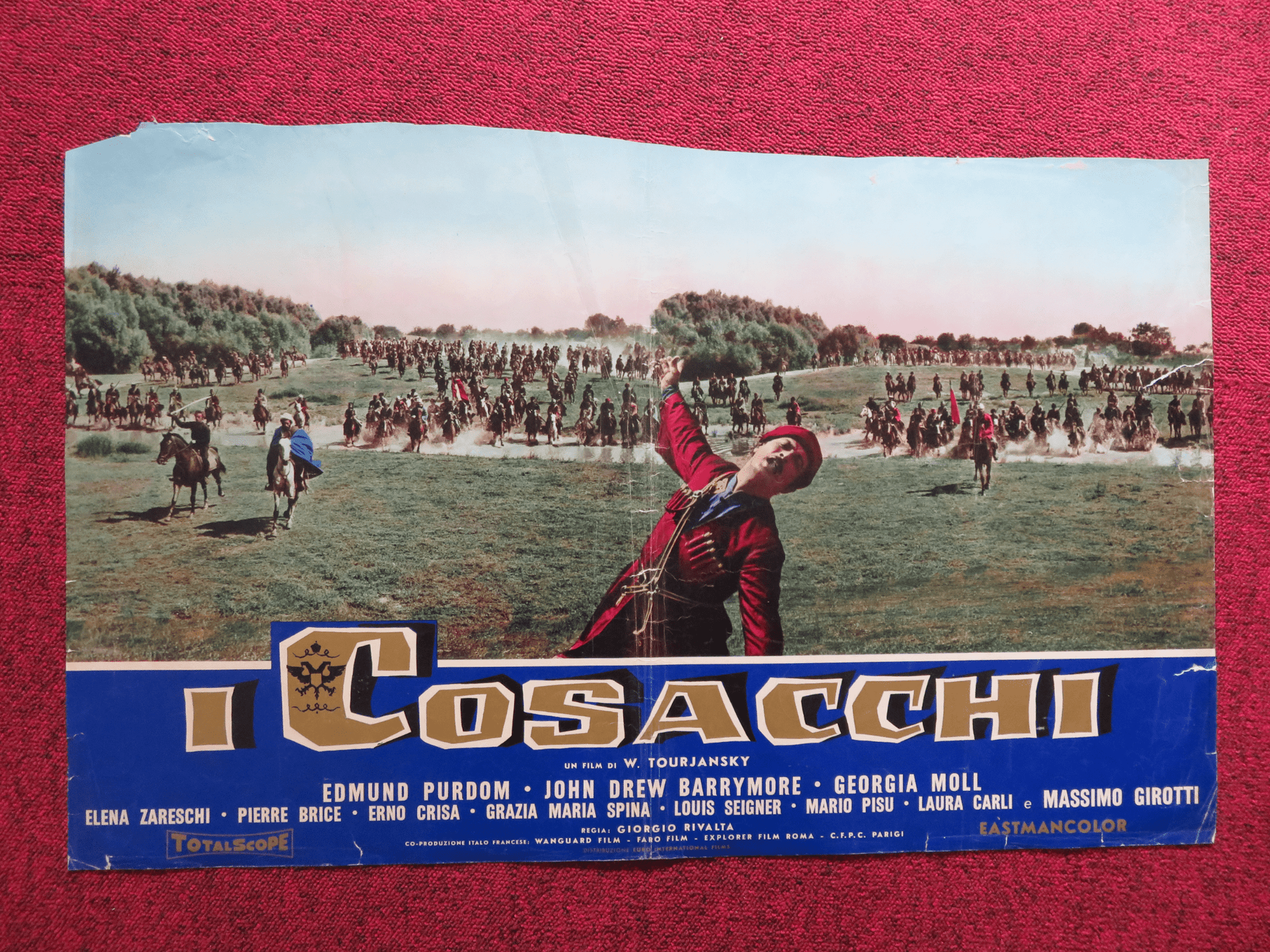THE COSSACKS ITALIAN FOTOBUSTA POSTER EDMUND PURDOM JOHN DREW BARRYMORE 1960 Rendezvous Cinema Movie posters