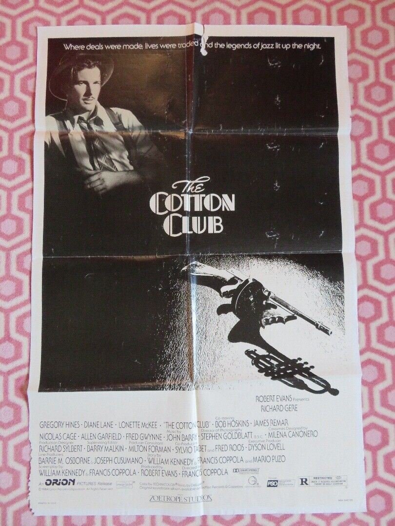 THE COTTON CLUB FOLDED US ONE SHEET POSTER RICHARD GERE DIANE LANE 1984 Movie posters