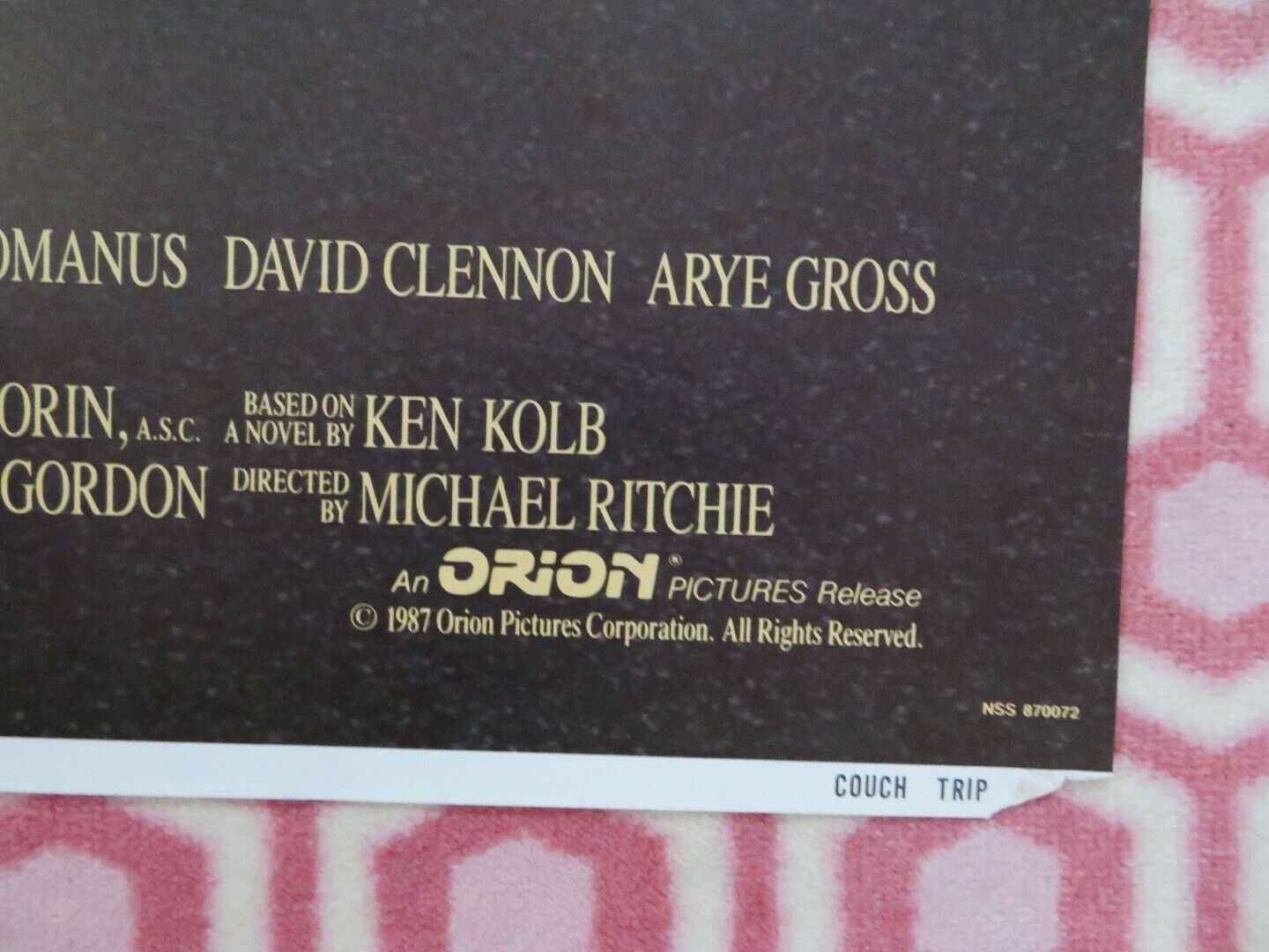 THE COUCH TRIP US ONE SHEET POSTER DAN AYKROYD WALTER MATTHAU 1988 Movie posters