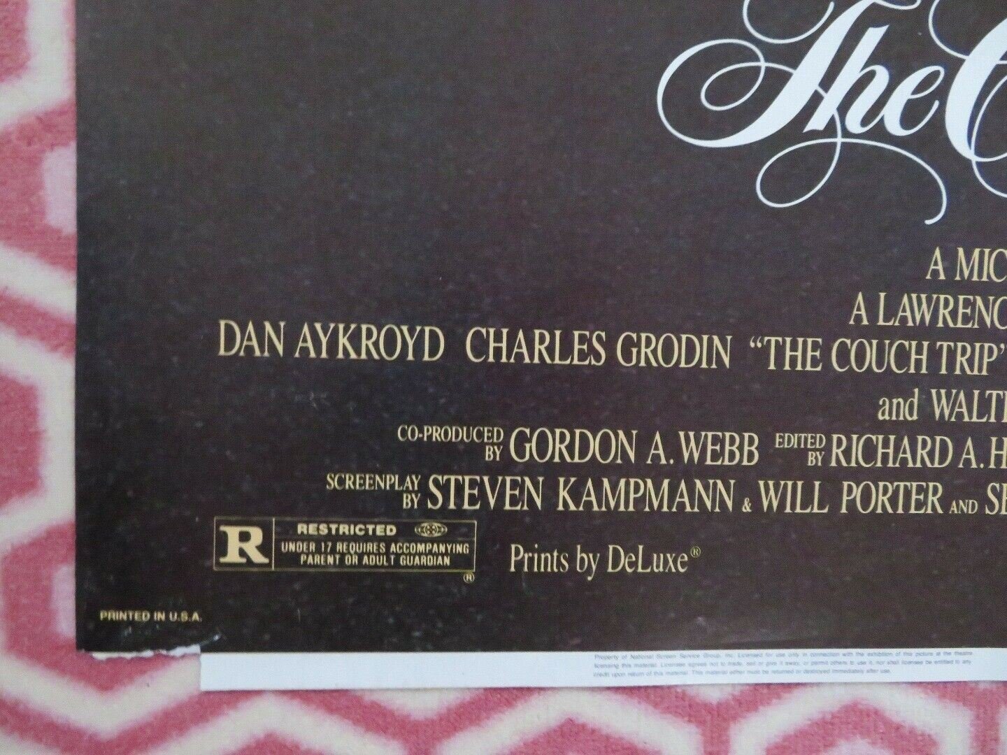 THE COUCH TRIP US ONE SHEET POSTER DAN AYKROYD WALTER MATTHAU 1988 Movie posters