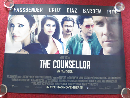 THE COUNSELLOR UK QUAD ROLLED POSTER RIDLEY SCOTT BRAD PITT CAMERON DIAZ 2013 Rendezvous Cinema Movie posters
