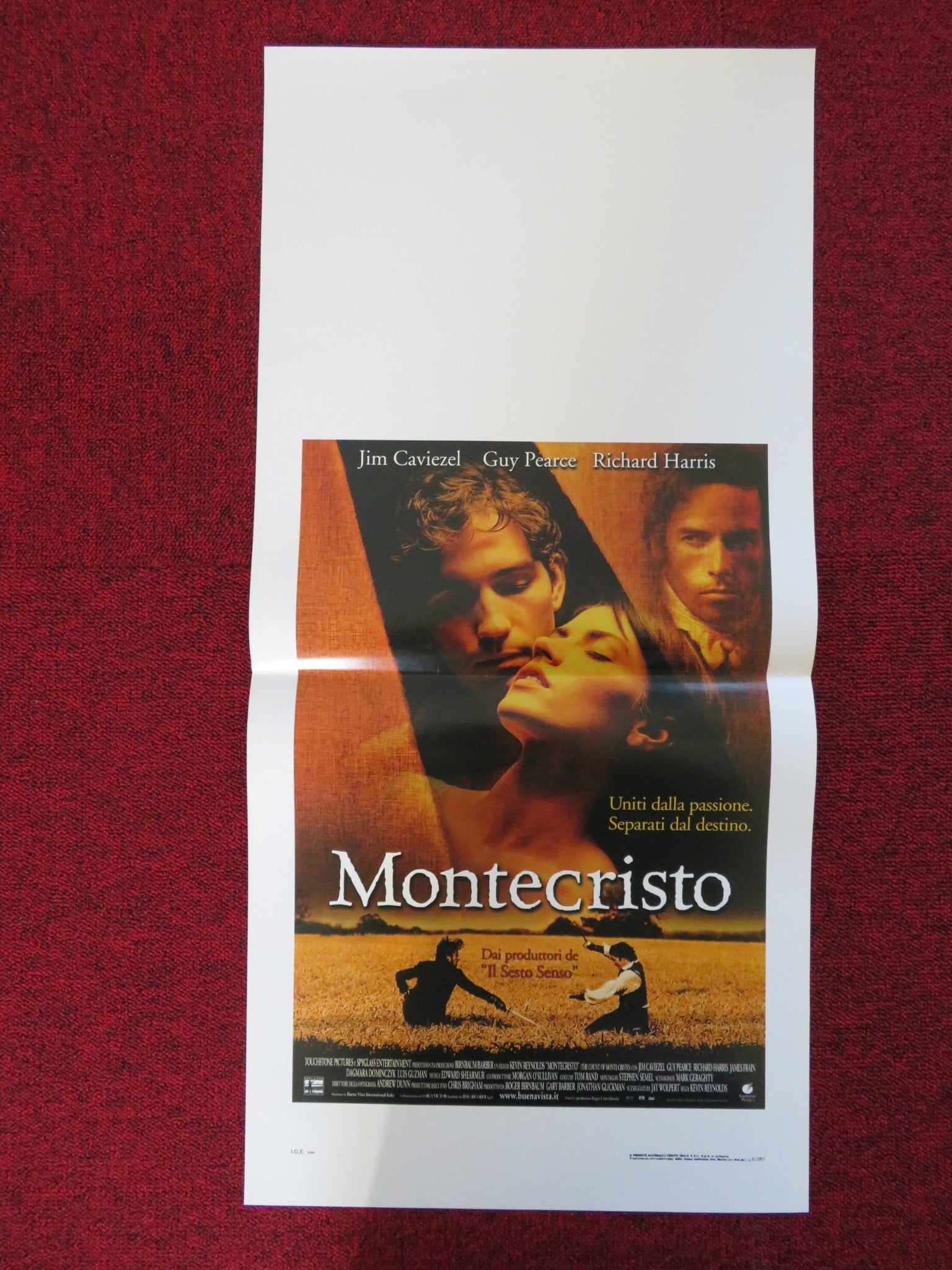 THE COUNT OF MONTE CRISTO ITALIAN LOCANDINA POSTER JIM CAVIEZEL GUY PEARCE 2002 Rendezvous Cinema Movie posters
