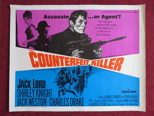 THE COUNTERFEIT KILLER US HALF SHEET (22"x 28") POSTER JACK LORD S. KNIGHT 1968 Rendezvous Cinema Movie posters