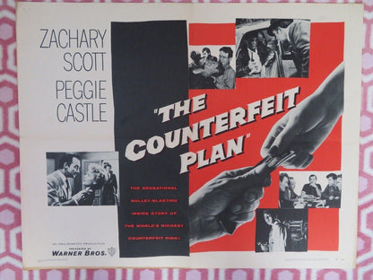 THE COUNTERFEIT PLAN US HALF SHEET (22"x 28") POSTER ZACHARY SCOTT 1957 Movie posters