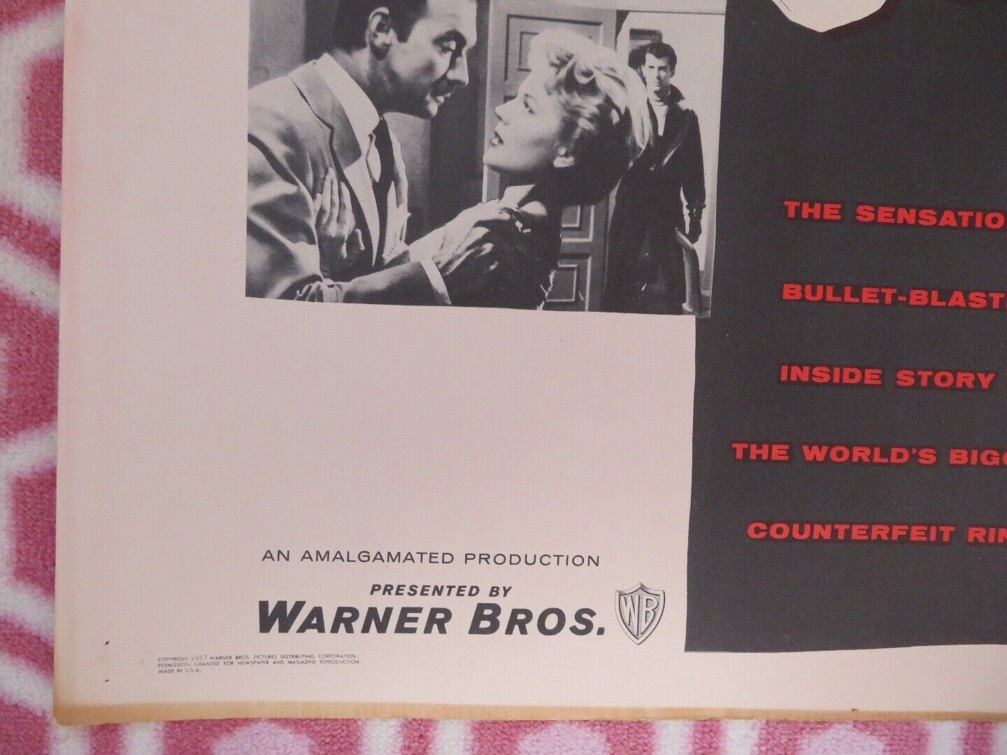 THE COUNTERFEIT PLAN US HALF SHEET (22"x 28") POSTER ZACHARY SCOTT 1957 Movie posters