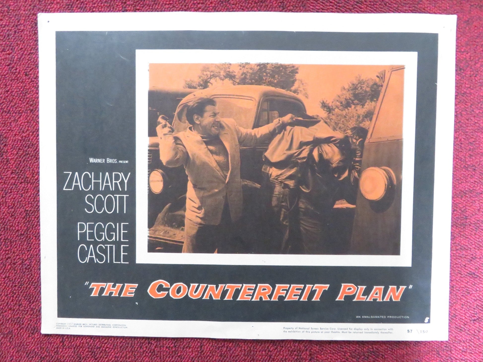 THE COUNTERFEIT PLAN US LOBBY CARD FULL SET ZACAHRY SCOTT PEGGIE CASTLE 1957 Rendezvous Cinema Movie posters