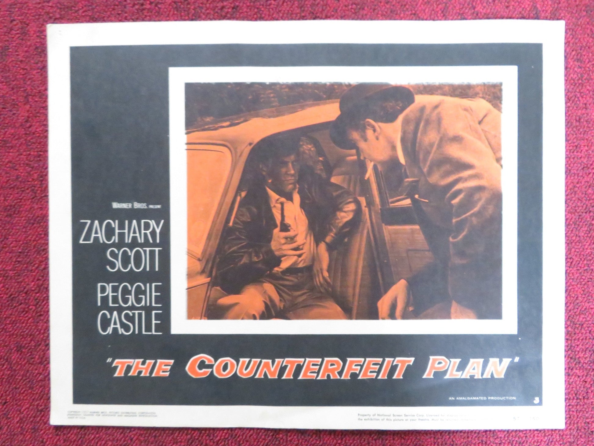 THE COUNTERFEIT PLAN US LOBBY CARD FULL SET ZACAHRY SCOTT PEGGIE CASTLE 1957 Rendezvous Cinema Movie posters