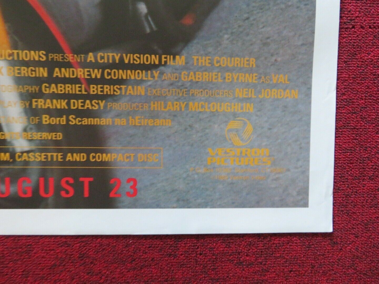 THE COURIER FOLDED US ONE SHEET POSTER GABRIEL BYRNE 1988 Movie posters