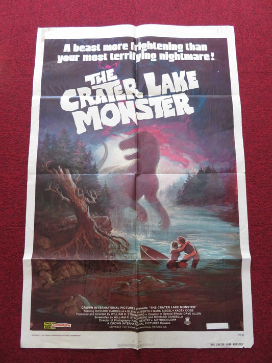THE CRATER LAKE MONSTER FOLDED US ONE SHEET POSTER RICHARD CARDELLA 1977 Rendezvous Cinema Movie posters