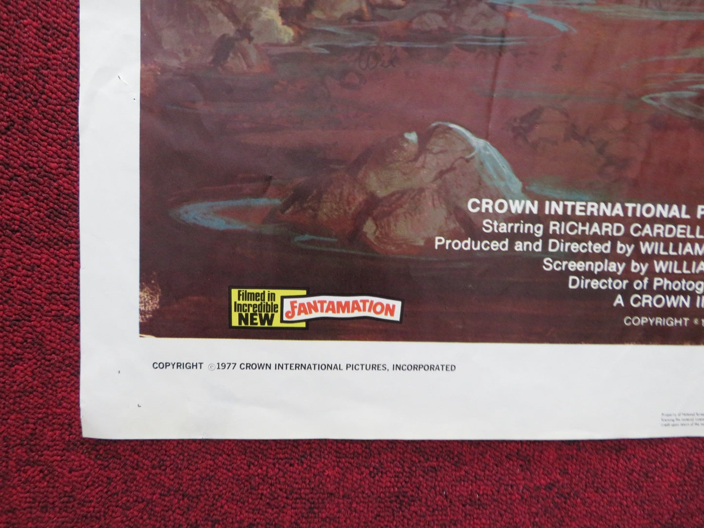 THE CRATER LAKE MONSTER FOLDED US ONE SHEET POSTER RICHARD CARDELLA 1977 Rendezvous Cinema Movie posters