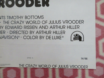 THE CRAZY WORLD OF JULIUS VROODER US ONE SHEET POSTER STYLE A PLAYBOY 1974 Movie posters