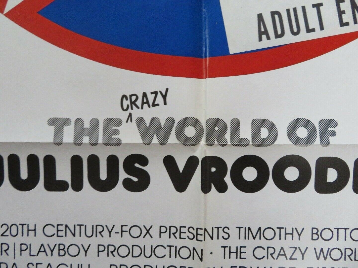 THE CRAZY WORLD OF JULIUS VROODER US ONE SHEET POSTER STYLE A PLAYBOY 1974 Movie posters