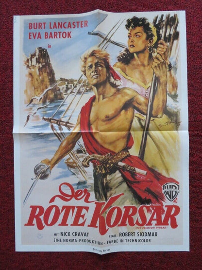 THE CRIMSON PIRATE GERMAN A2 (21.5"x 15.5") POSTER BURT LANCASTER EVA BARTOK Movie posters