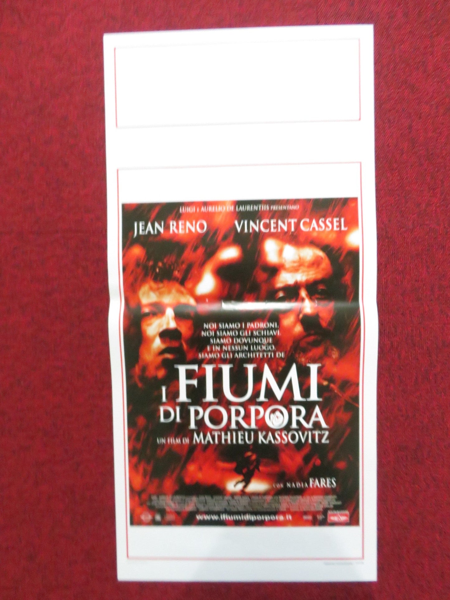 THE CRIMSON RIVERS ITALIAN LOCANDINA POSTER JEAN RENO VINCENT CASSEL 2000 Rendezvous Cinema Movie posters