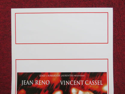 THE CRIMSON RIVERS ITALIAN LOCANDINA POSTER JEAN RENO VINCENT CASSEL 2000 Rendezvous Cinema Movie posters