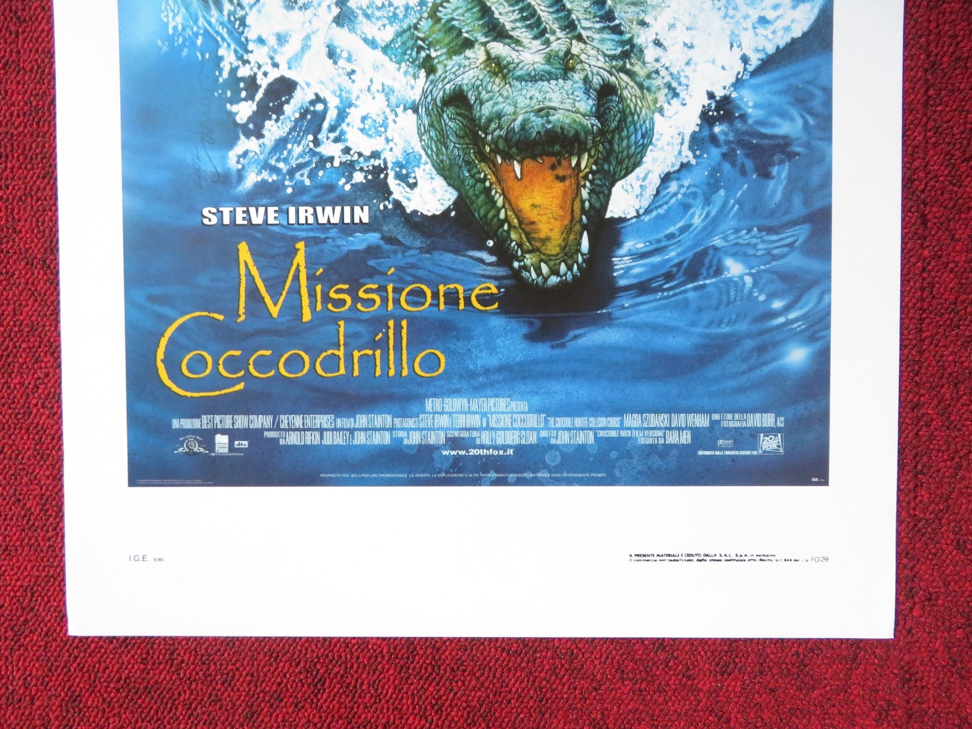 THE CROCODILE HUNTER: COLLISION COURSE ITALIAN LOCANDINA POSTER IRWIN 2002 Rendezvous Cinema Movie posters