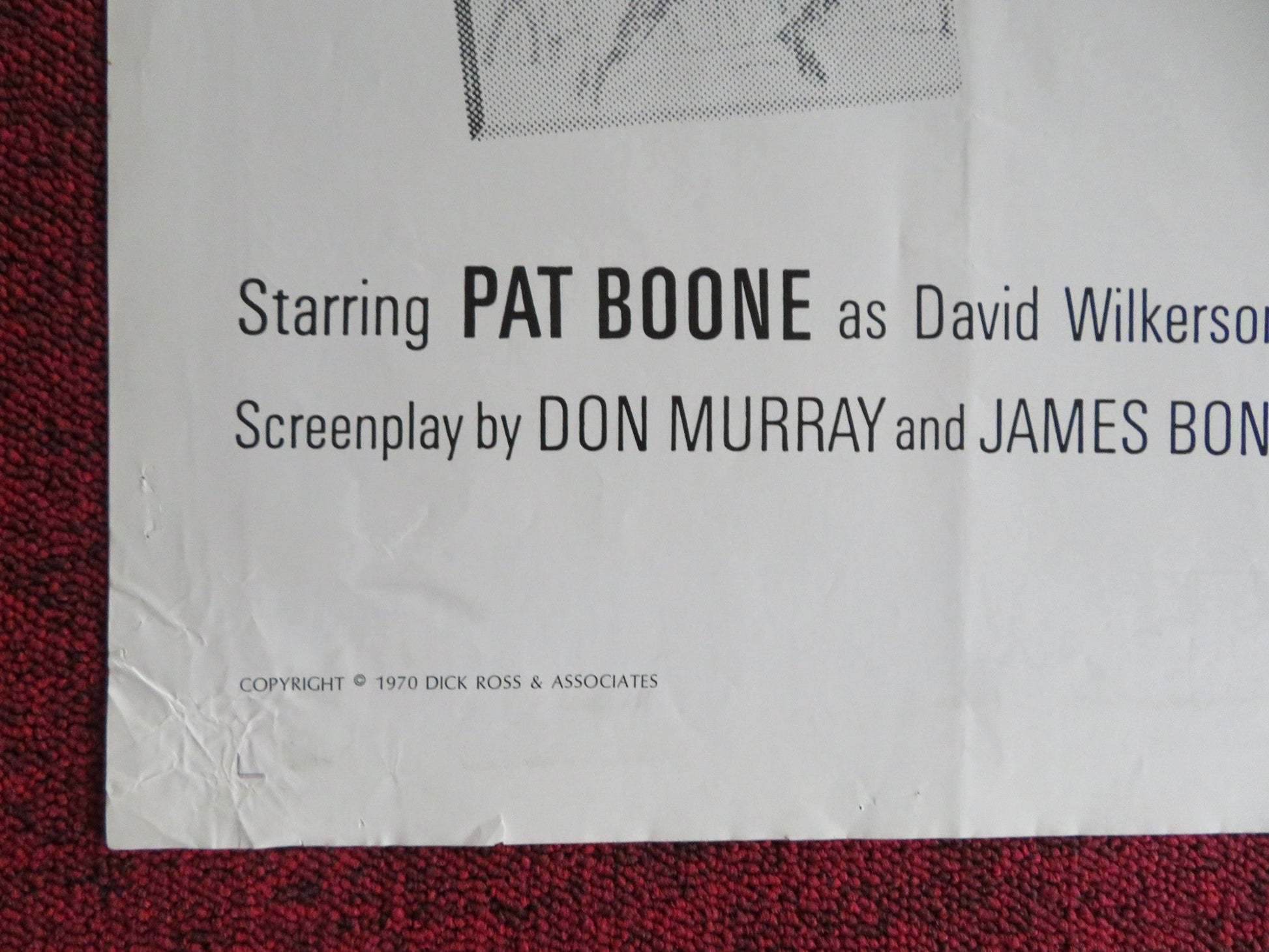 THE CROSS AND THE SWITCHBLADE FOLDED US ONE SHEET POSTER PAT BOONE E.ESTRADA '70 Rendezvous Cinema Movie posters