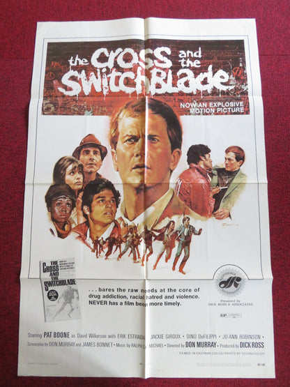 THE CROSS AND THE SWITCHBLADE FOLDED US ONE SHEET POSTER PAT BOONE E.ESTRADA '70 Rendezvous Cinema Movie posters