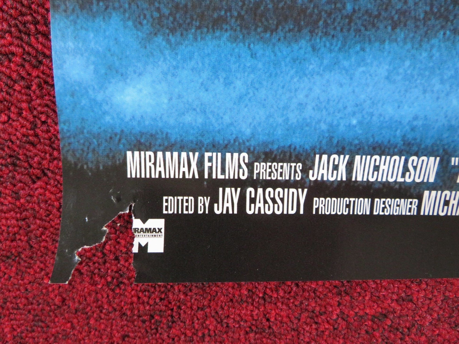 THE CROSSING GUARD VHS POSTER JACK NICHOLSON DAVID MORSE 1995 Rendezvous Cinema Movie posters