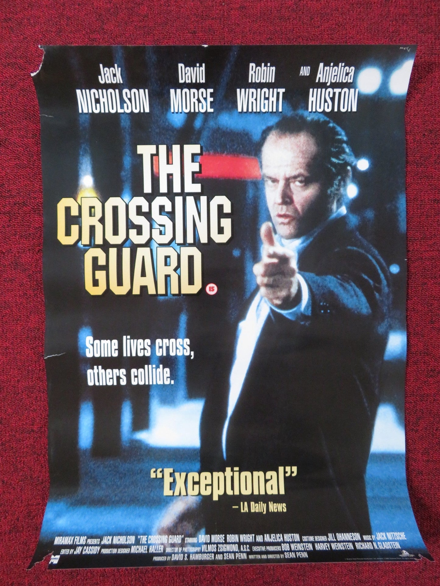 THE CROSSING GUARD VHS POSTER JACK NICHOLSON DAVID MORSE 1995 Rendezvous Cinema Movie posters