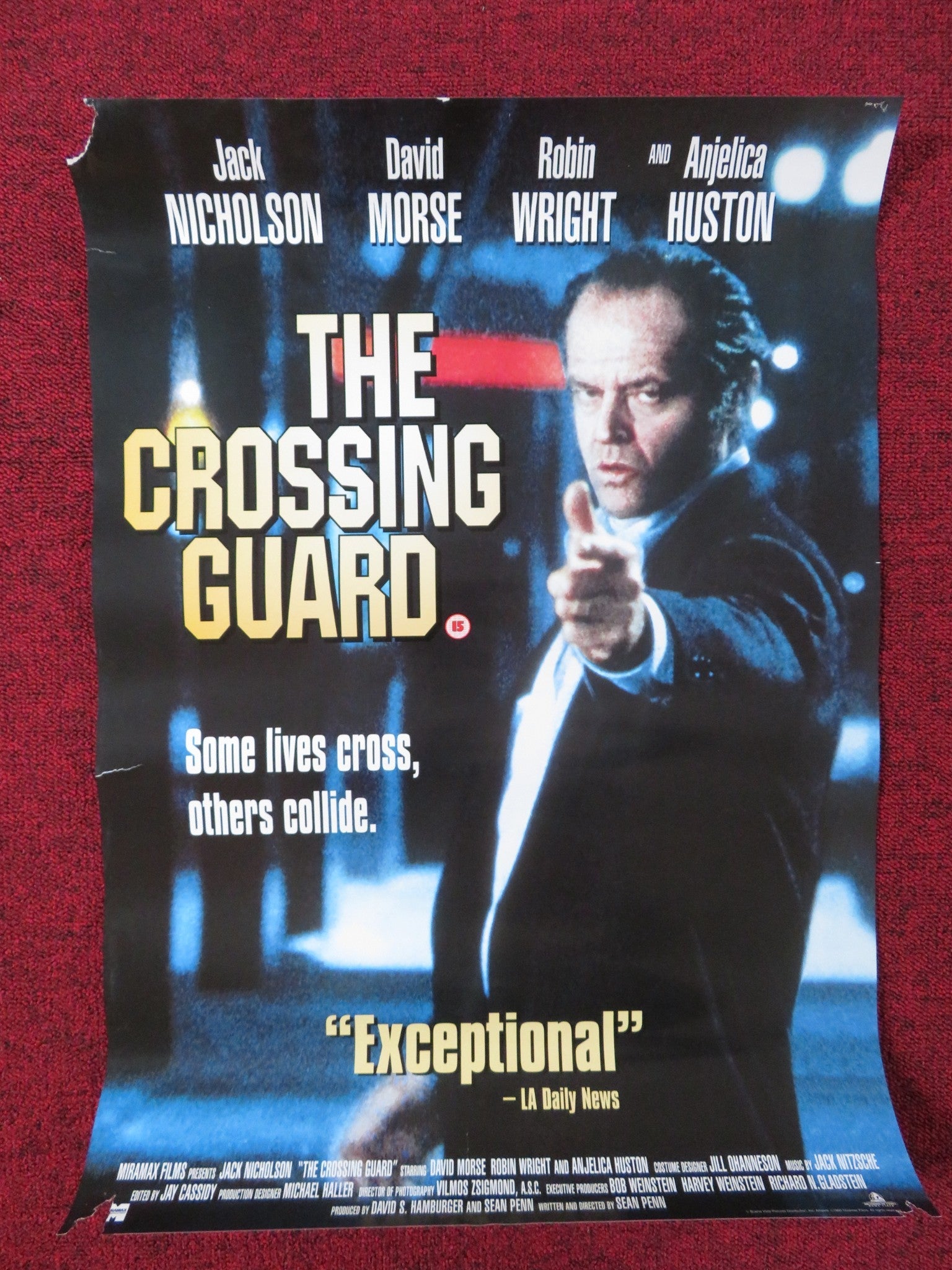 THE CROSSING GUARD VHS POSTER JACK NICHOLSON DAVID MORSE 1995 Rendezvous Cinema Movie posters