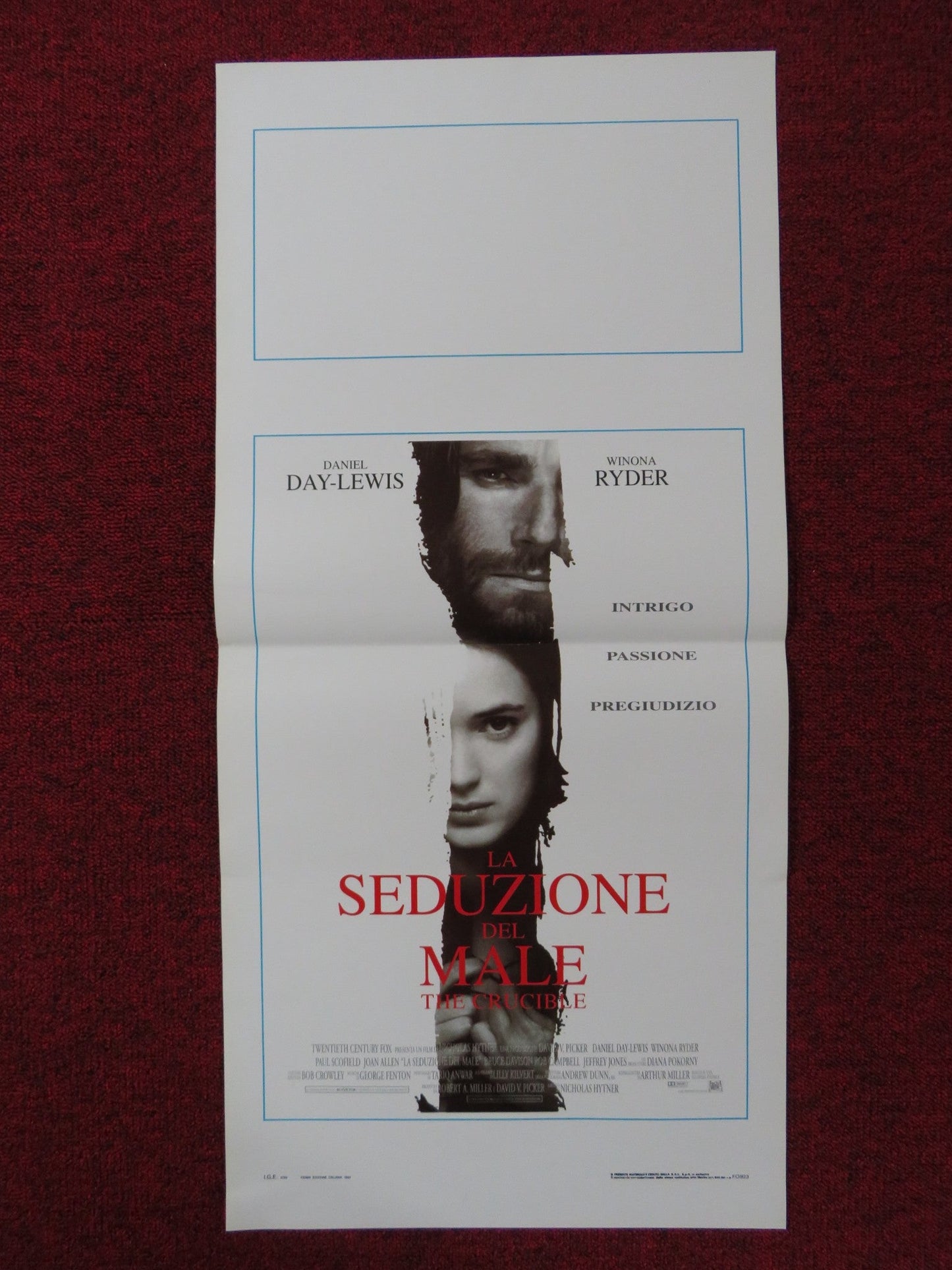 THE CRUCIBLE ITALIAN LOCANDINA POSTER DANIEL DAY - LEWIS WINONA RYDER 1997 Rendezvous Cinema Movie posters