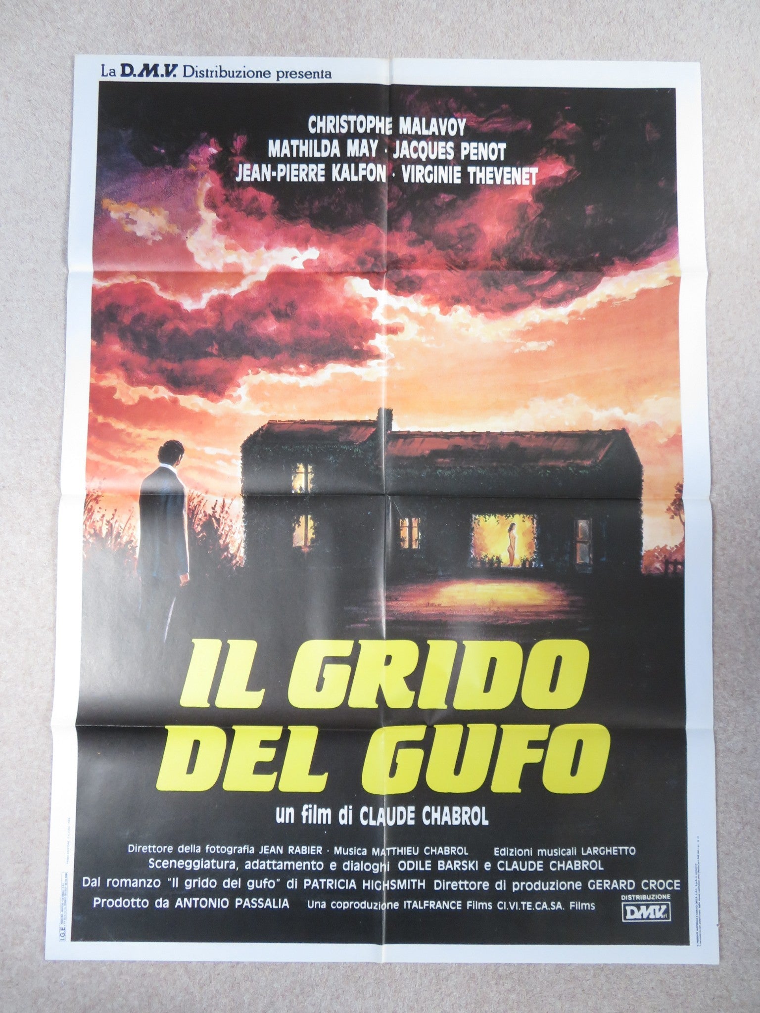 THE CRY OF THE OWL - b ITALIAN 2 FOGLIO POSTER CHRISTOPHE MALAVOY M. MAY 1987 Rendezvous Cinema Movie posters