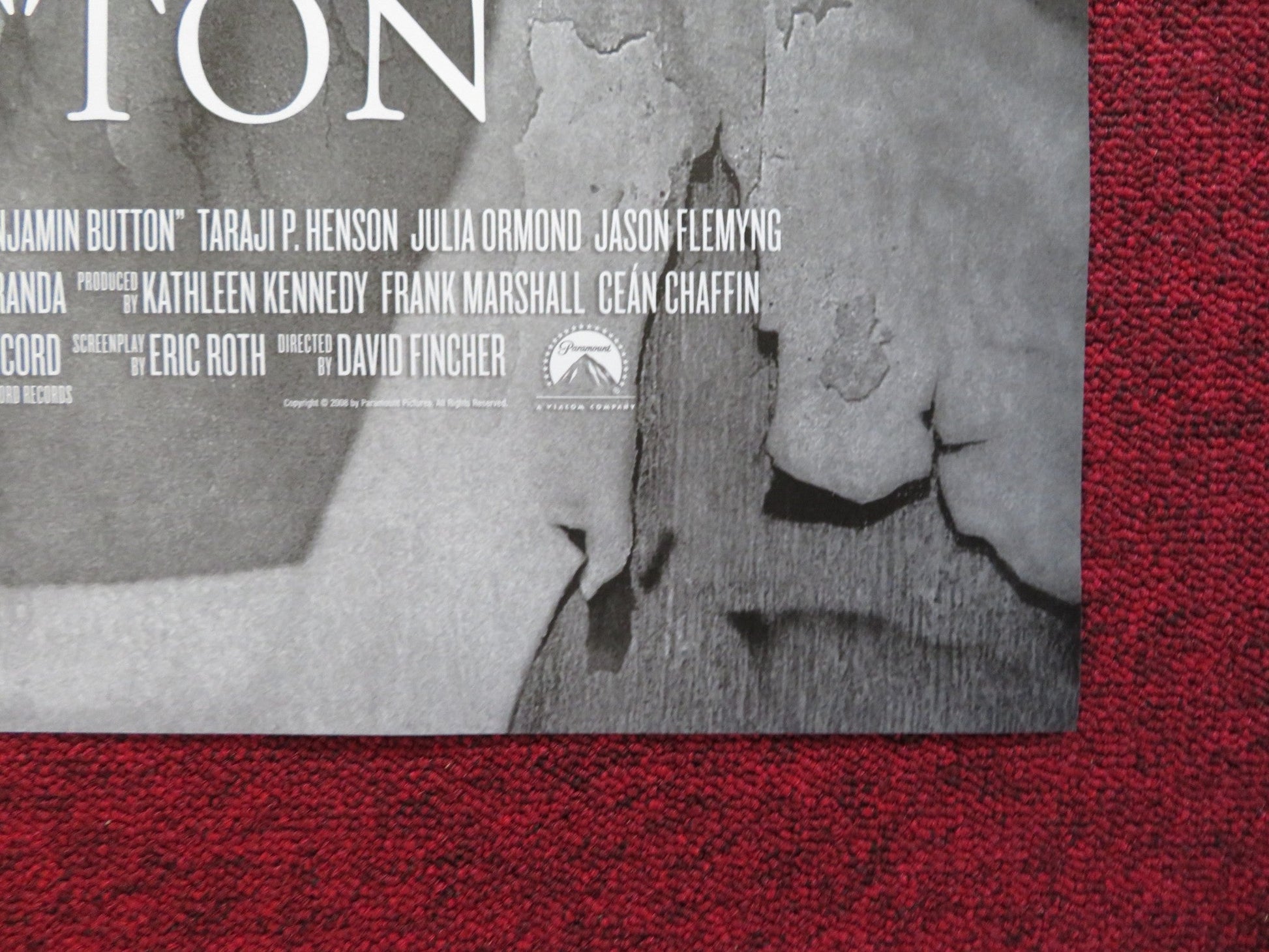 THE CURIOUS CASE OF BENJAMIN BUTTON US ONE SHEET ROLLED POSTER BRAD PITT 2008 Rendezvous Cinema Movie posters