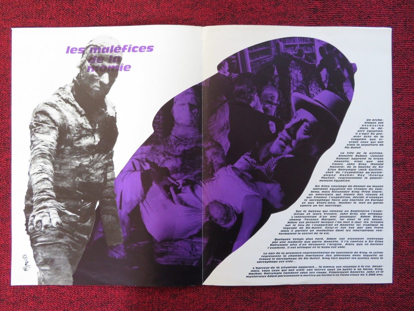 THE CURSE OF THE MUMMY'S TOMB FRENCH BROCHURE TERENCE MORGAN RONLAD HOWARD 1964 Rendezvous Cinema Movie posters