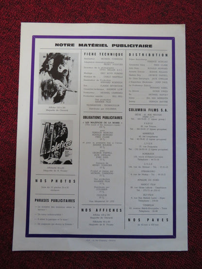 THE CURSE OF THE MUMMY'S TOMB FRENCH BROCHURE TERENCE MORGAN RONLAD HOWARD 1964 Rendezvous Cinema Movie posters