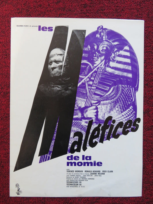 THE CURSE OF THE MUMMY'S TOMB FRENCH BROCHURE TERENCE MORGAN RONLAD HOWARD 1964 Rendezvous Cinema Movie posters