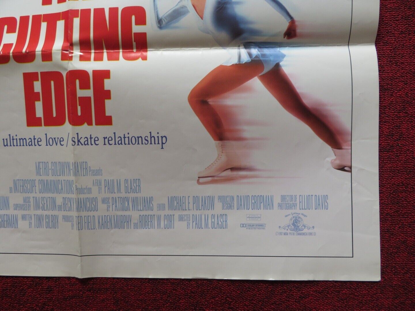 THE CUTTING EDGE FOLDED US ONE SHEET POSTER D.B. SWEENEY MOIRA KELLY 1992 Movie posters