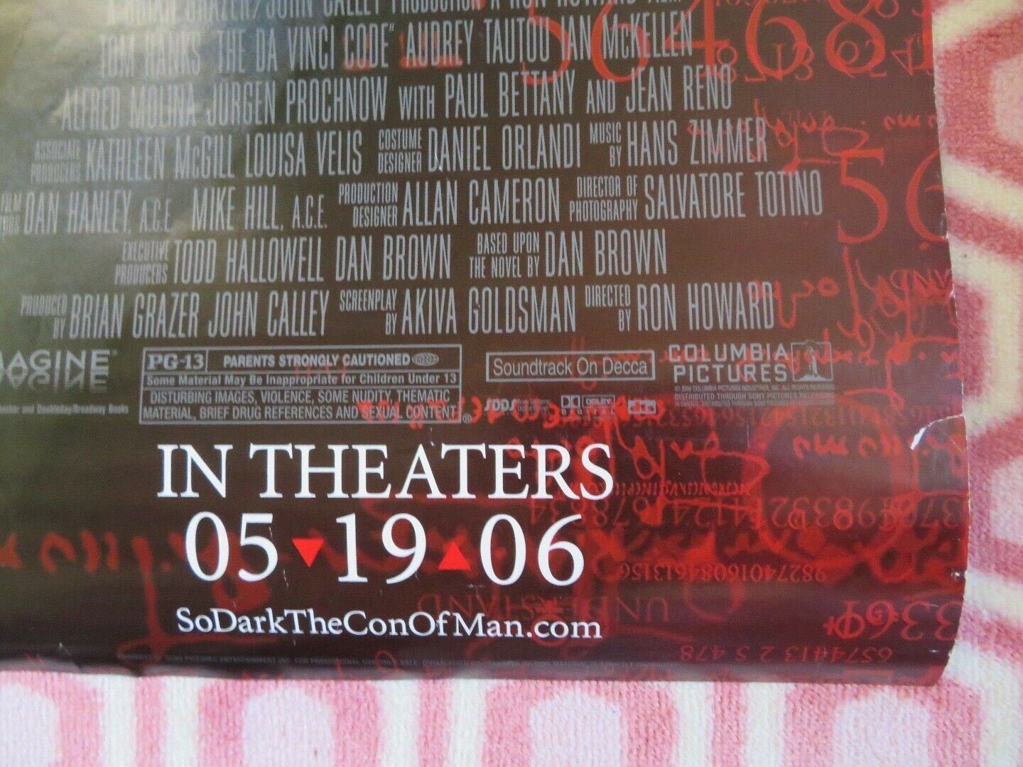 THE DA VINCI CODE ONE SHEET ROLLED POSTER AUDREY TAUTOU TOM HANKS 2006 Movie posters