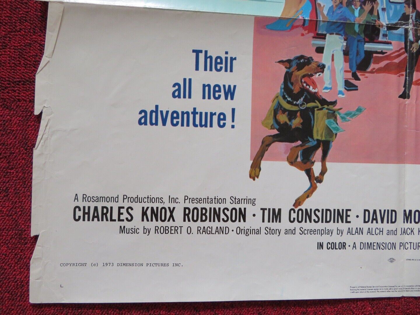 THE DARING DOBERMANS FOLDED US ONE SHEET POSTER DAVID MOSES 1973 - Rendezvous Cinema