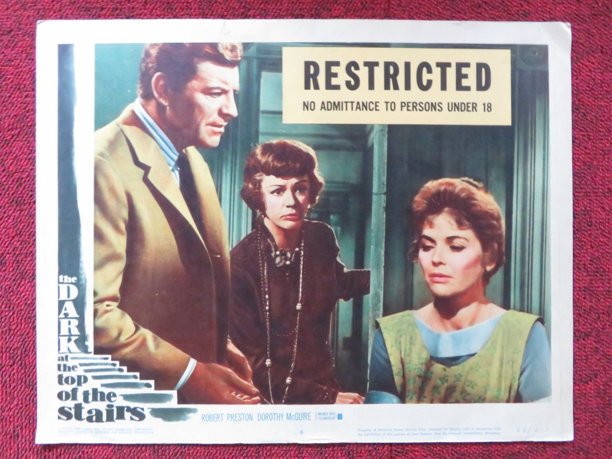 THE DARK AT THE TOP OF THE STAIRS US LOBBY CARD FULL SET ROBERT PRESTON 1960 Rendezvous Cinema Movie posters
