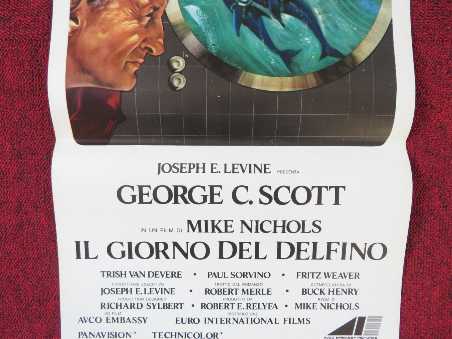 THE DAY OF THE DOLPHIN ITALIAN LOCANDINA POSTER GEORGE C. SCOTT 1974 Rendezvous Cinema Movie posters