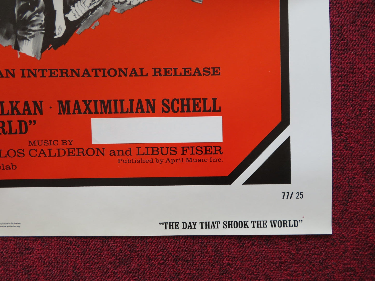 THE DAY THAT SHOOK THE WORLD FOLDED US ONE SHEET POSTER CHRISTOPHER PLUMMER 1977 Rendezvous Cinema Movie posters