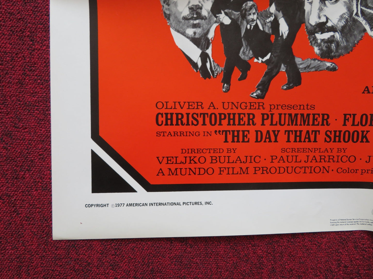 THE DAY THAT SHOOK THE WORLD FOLDED US ONE SHEET POSTER CHRISTOPHER PLUMMER 1977 Rendezvous Cinema Movie posters