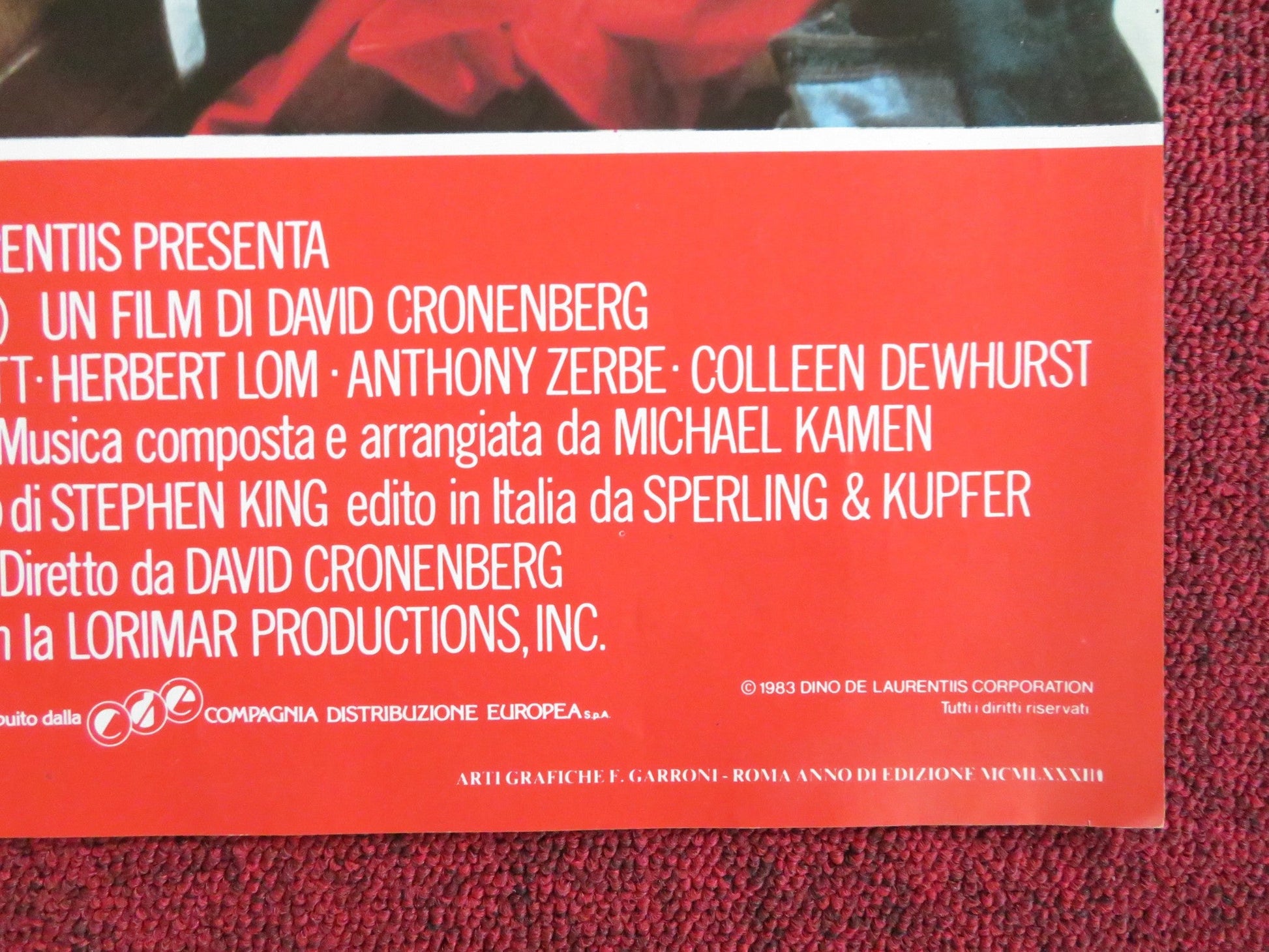 THE DEAD ZONE - C ITALIAN FOTOBUSTA POSTER KING CRONENBERG WALKEN SHEEN 1983 Rendezvous Cinema Movie posters