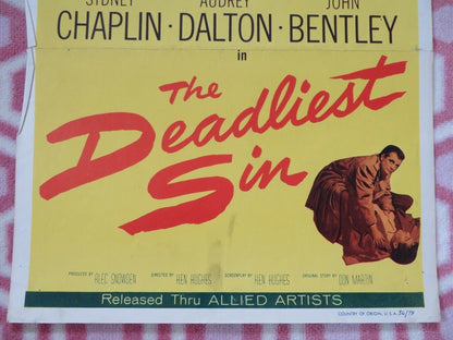 THE DEADLIEST SIN US INSERT (14"x 36") POSTER SYDNEY CHAPLIN JOHN BENTLEY 1955 Movie posters