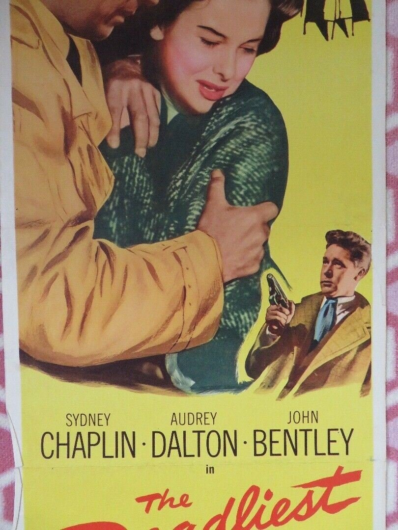 THE DEADLIEST SIN US INSERT (14"x 36") POSTER SYDNEY CHAPLIN JOHN BENTLEY 1955 Movie posters