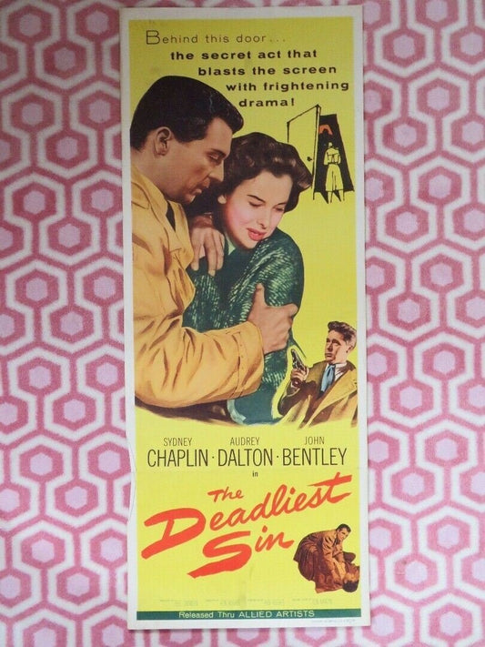 THE DEADLIEST SIN US INSERT (14"x 36") POSTER SYDNEY CHAPLIN JOHN BENTLEY 1955 Movie posters