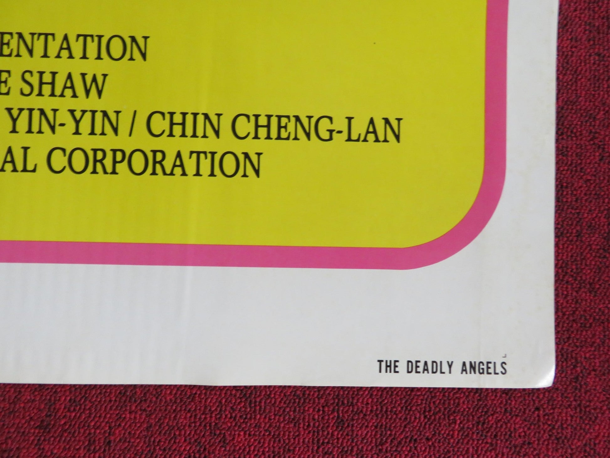 THE DEADLY ANGELS US TRI FOLDED ONE SHEET ROLLED POSTER TONY LIU D.EVELYNE 1977 Rendezvous Cinema Movie posters