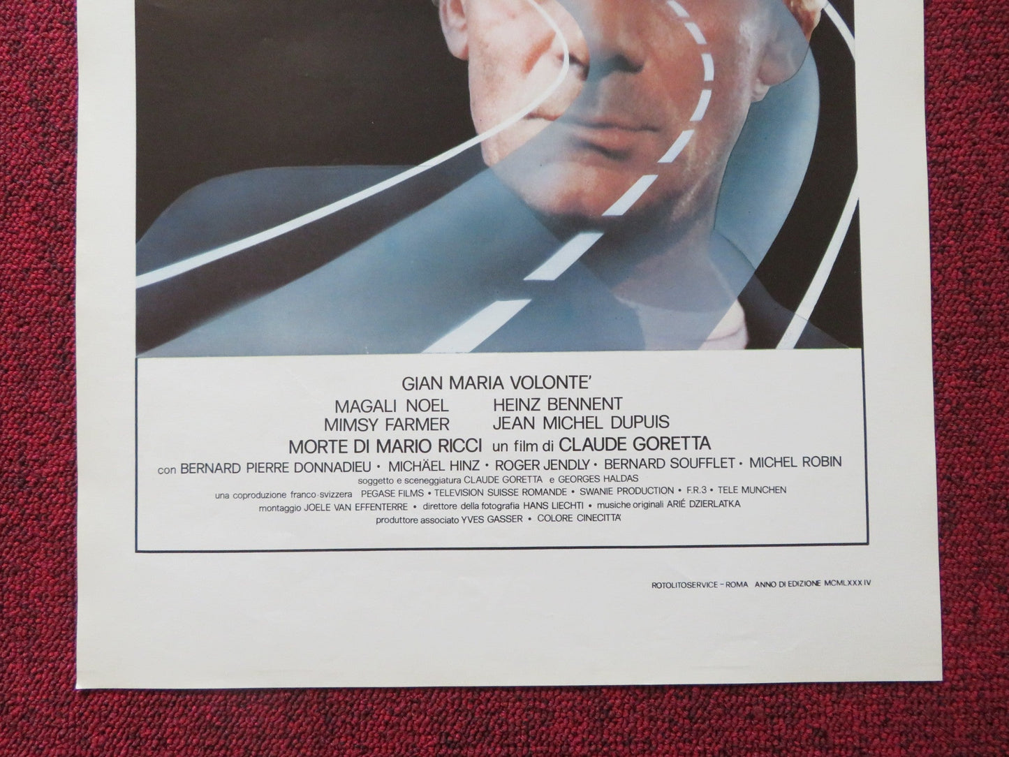 THE DEATH OF MARIO RICCI ITALIAN LOCANDINA POSTER GIAN MARIA VOLONTE 1983 Rendezvous Cinema Movie posters